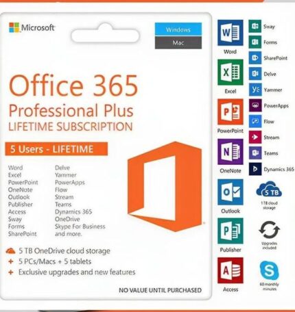 Office 365 Pro 2023 5 PC/MAC 5TB Lifetime